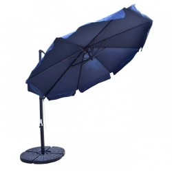 Επαγγελματική ομπρέλα αλουμινίου πλαϊνού ιστού με διάμετρο 300cm και βολάν σε μπλε