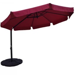 Επαγγελματική ομπρέλα αλουμινίου πλαϊνού ιστού με διάμετρο 300cm και βολάν σε κόκκινο